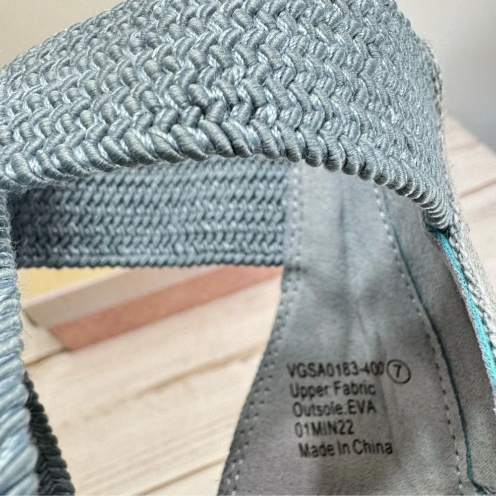 Very G Light Blue Woven Espadrille Sandals 7
